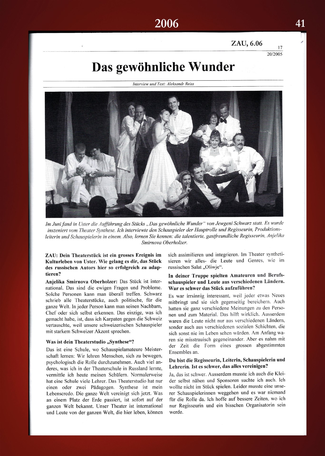 Das gewöhnliche Wunder – Theater Synthese