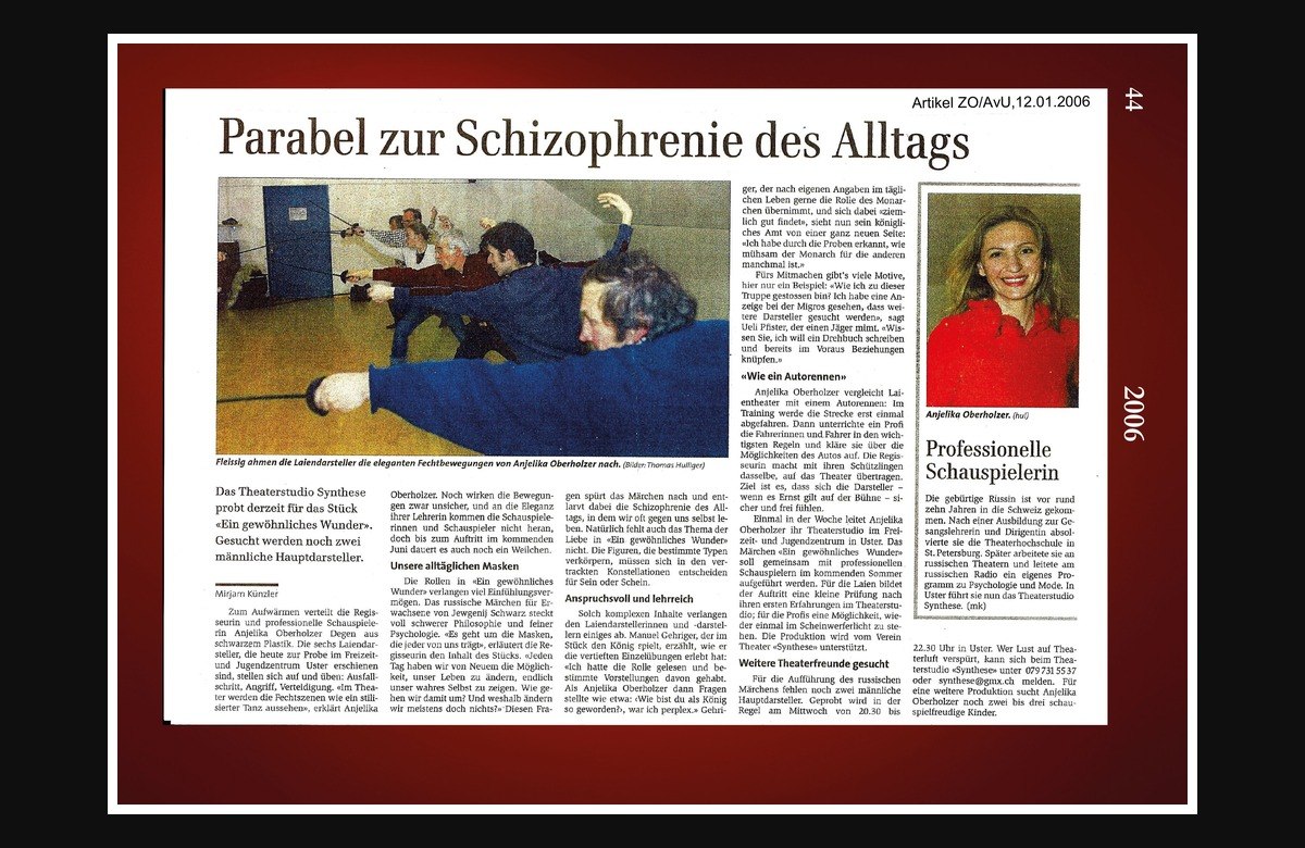 Presse: Parabel zur Schizophrenie des Alltags. 2006