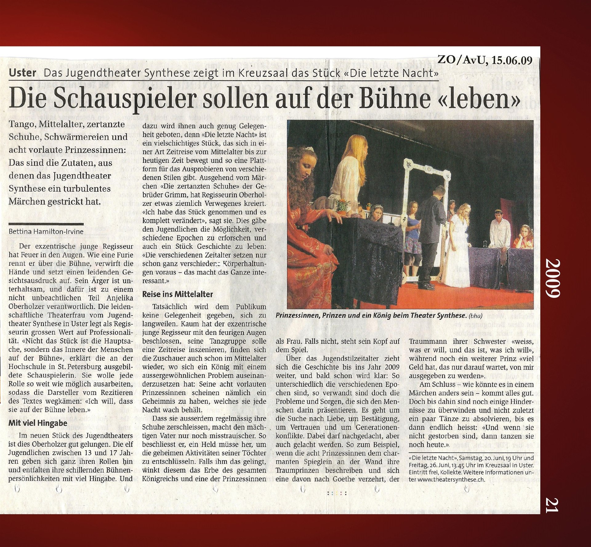Актёры должны «жить» на сцене – Театр Synthese