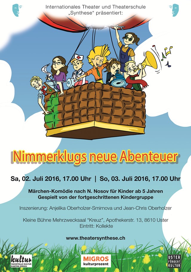 Plakat «Nimmerklugs ganz neue Abenteuer» (2016) – Theater Synthese
